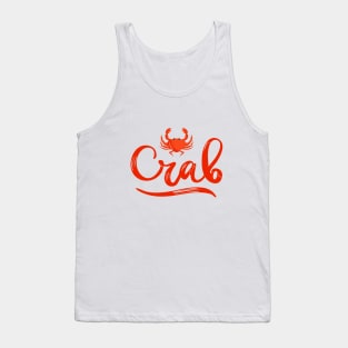 Logo Crab logo with illustration of sea red animal. Tank Top